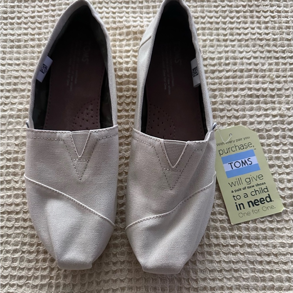 Toms Women's Canvas Slip-On Flats - Light Taupe